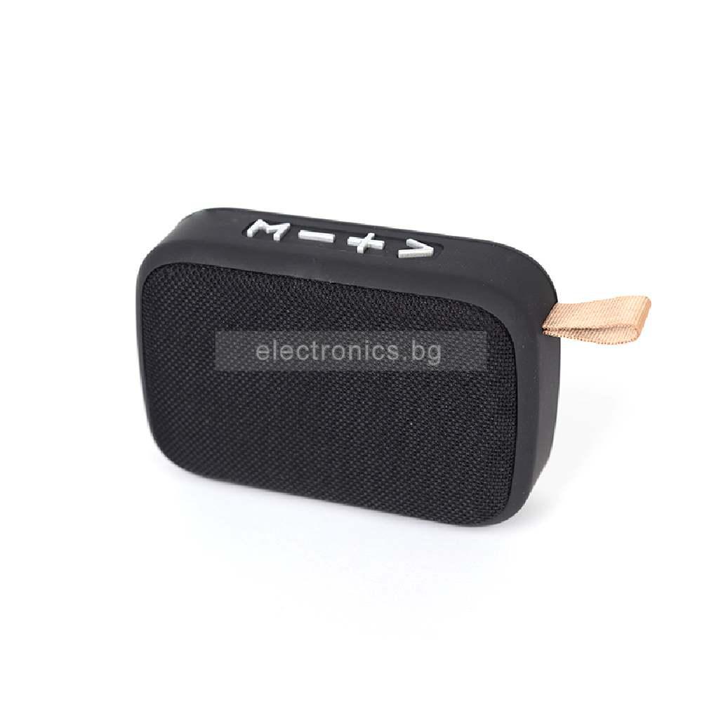 Bluetooth колонка G2, FM радио, литиево-йонна батерия, слот за USB, TF CARD, Черен