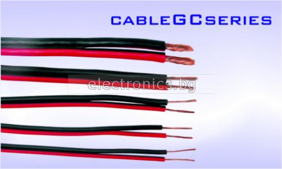 Кабел за тонколони, 2x0.35mm2, PVC, червено-черен, цена на метър, CABLE-GC075RB