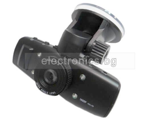 Автомобилна камера, Видеорегистратор, записваща Full HD DVR видеокамера за кола GS1000 с LCD екран 1.5\", Вграден микрофон