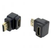 HDMI конектор ъглов 90°, HDMI женски към HDMI мъжки, позлатени конектори, VC-010